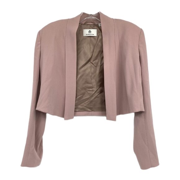 Babaton Pink Cropped Padded Shoulder Blazer | Women’s Size 0 - Picture 1 of 7